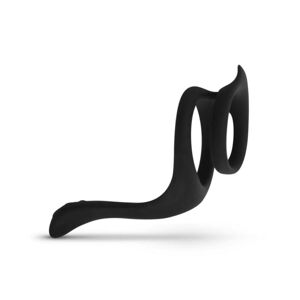 Easytoys Pleasure Ring - flexibilný krúžok na penis a semenníky (čierny)