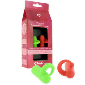 FEELZTOYS Mycero - finger vibrator set - green-red (2 pcs)