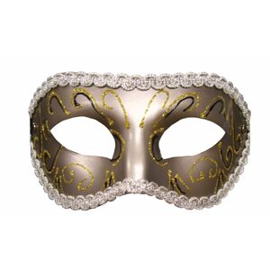 S&M - predtvarovaná trblietavá maska na oči (bronzová)