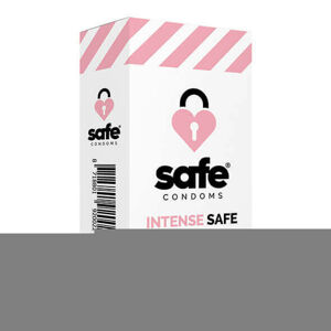 SAFE Intense Safe - vrúbkované a bodkované kondómy (10ks)