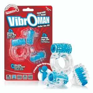 Screaming Vibroman - sada vibračných krúžkov na penis - čierna (3 kusy)