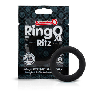 Screaming O Ritz XL - silikónový krúžok na penis (čierny)