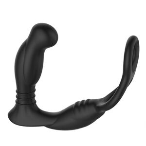 Nexus Simul8 - Nabíjací vibračný krúžok na penis s análnym dildom (čierny)