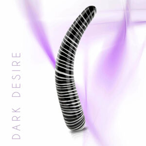 FEELZTOYS GLAZZZ Dark Desire - zahnuté sklenené dildo (čierne)