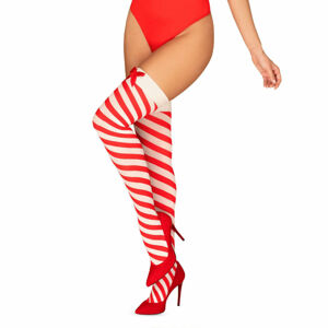 Obsessive Kissmass - striped thigh fix (red and white)