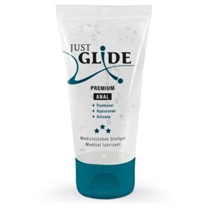 Lubrikačný gel Just Glide Premium Anal je 100% vegánsky a ľahko sa umýva.